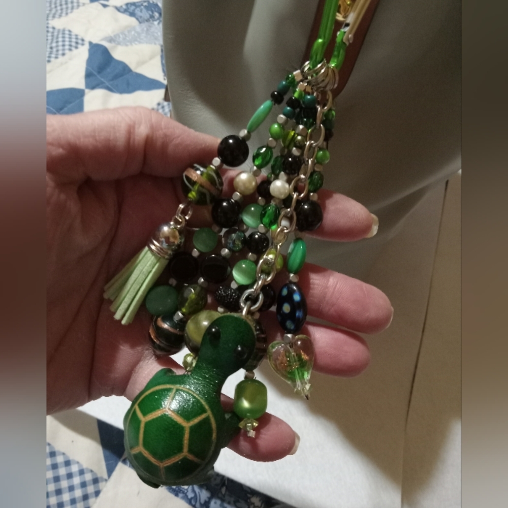 Hand crafted turtle sprit animal purse charm